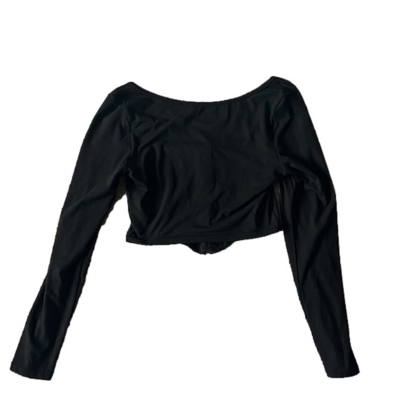 Black long sleeve square neck corset top - Picture 2 of 5